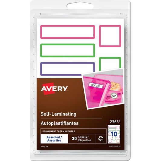 Avery&reg; Self-Laminating LabelsHandwrite, Assorted Sizes