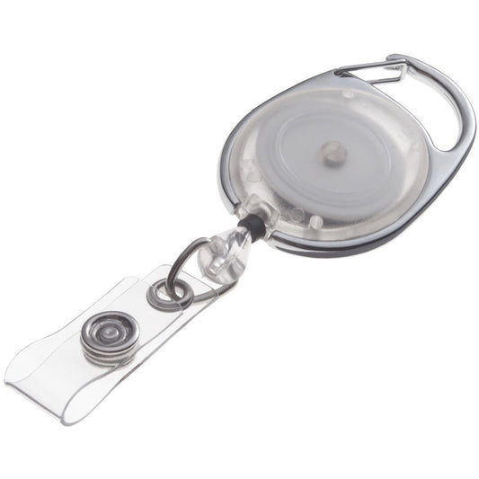 GBC BadgeMates Carabiner Badge Reels Clear, 10 Pack