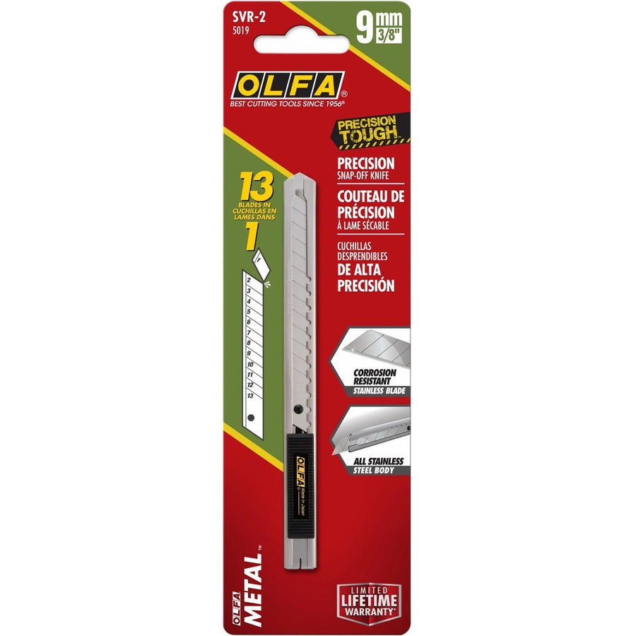 Olfa 9mm Stainless Steel Auto-Lock Precision Knife (SVR-2) - 5019