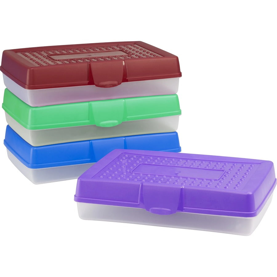 Storex Large Pencil Box, Assorted (12 units/ pack) - 61632U12C