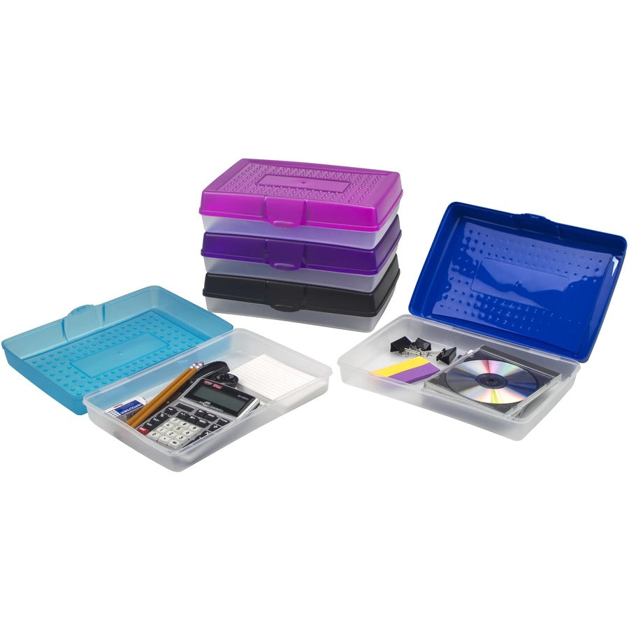 Storex Large Pencil Box, Assorted (12 units/ pack) - 61632U12C