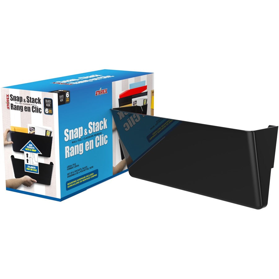 Storex Snap and Stack Wall Pockets Files, Legal - 70217B04C