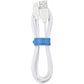 Blu Element Braided Charge/Sync Lightning to USB Cable 4ft White - B4MFIWH