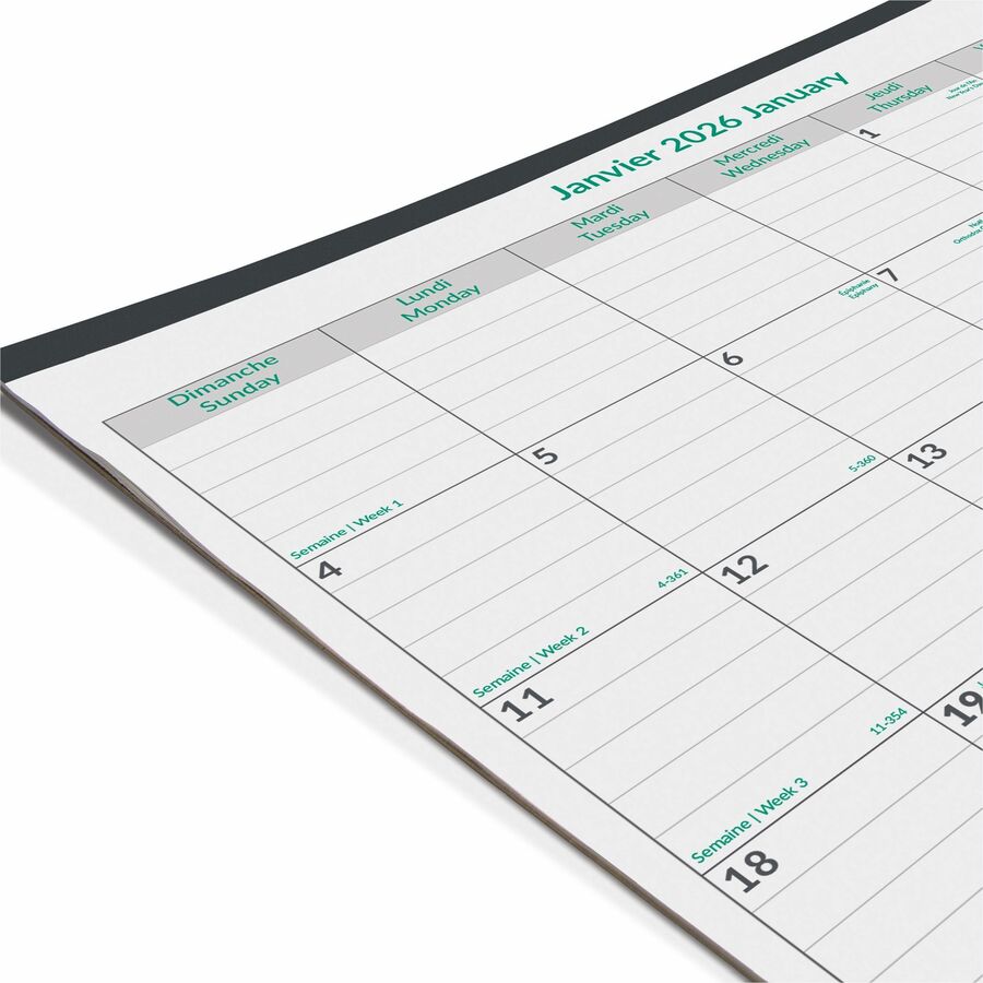 Blueline EcoLogix Monthly Desk Pad Calendar, 22" x 17" , Bilingual - C177437B