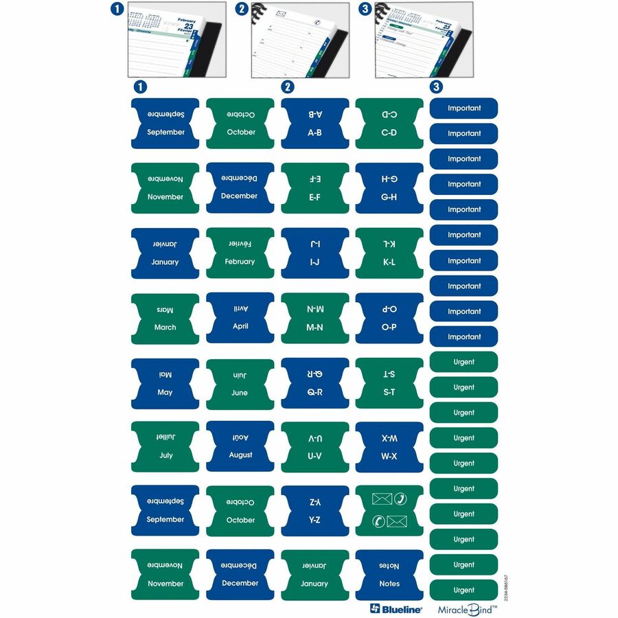 Blueline MiracleBind CoilPro Monthly Planner, 11" x 9-1/6" , Bilingual, Black - CF1512C.81B