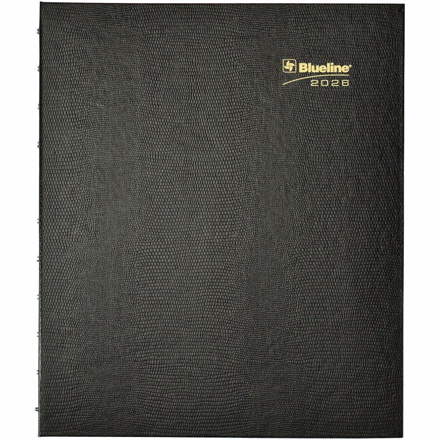 Blueline MiracleBind CoilPro Monthly Planner, 11" x 9-1/6" , Bilingual, Black - CF1512C.81B