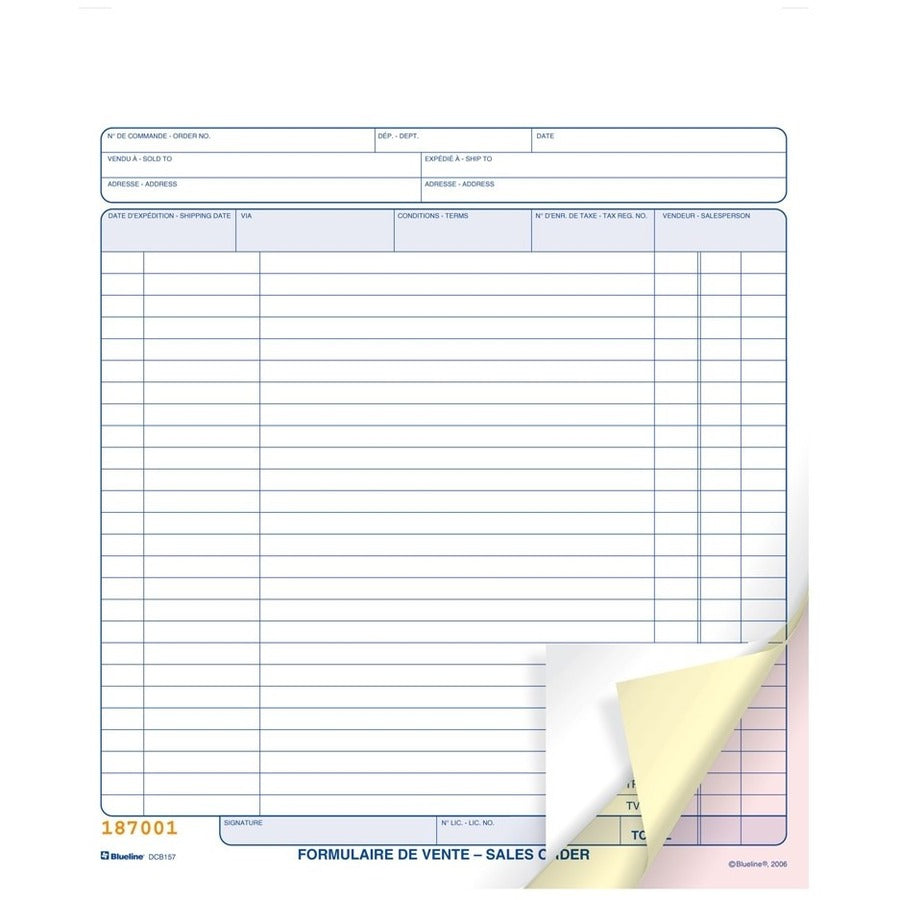 Blueline Sales Orders Book - DCB157