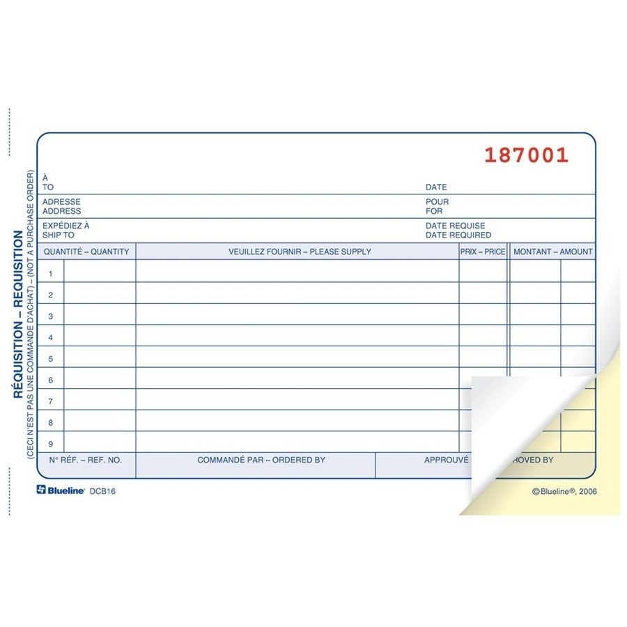 Blueline Requisitions - DCB16