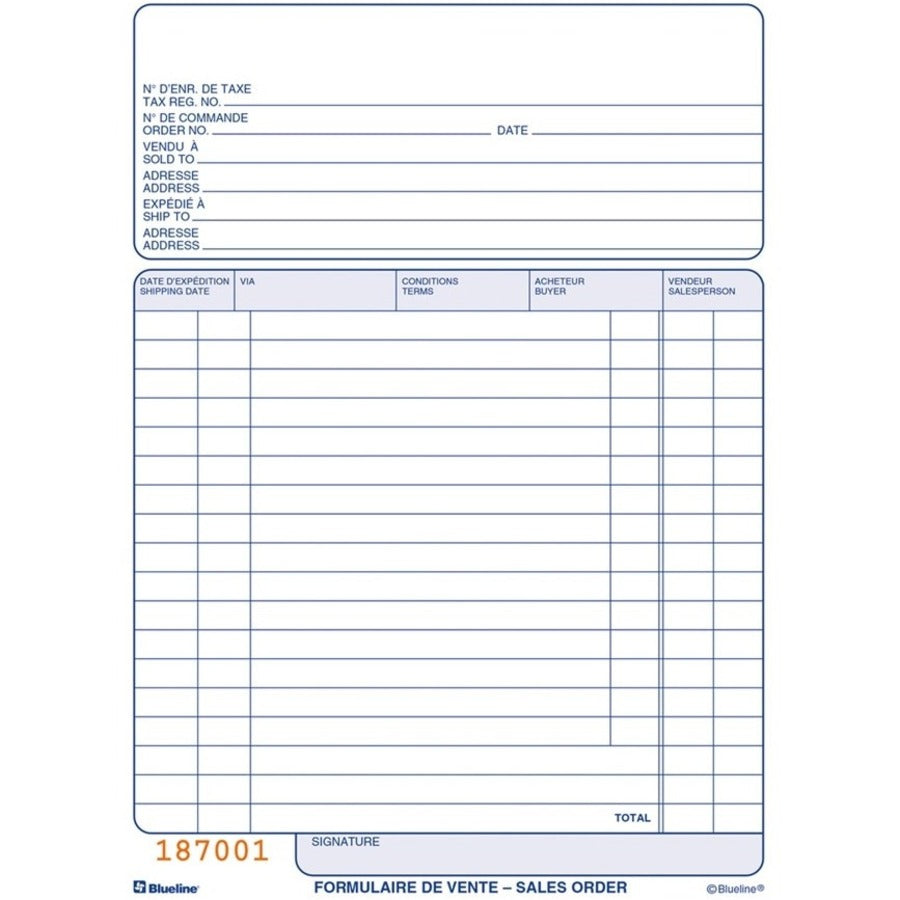 Blueline Sales Orders Book - DCB27