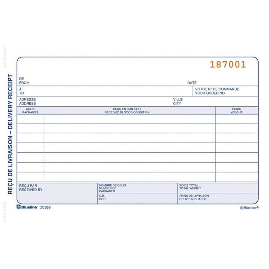 Blueline Delivery Receipts Book - DCB56