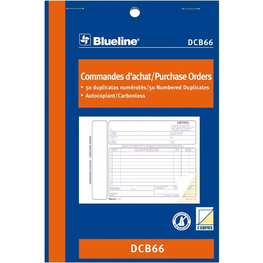 Blueline Purchase Orders Book - DCB66