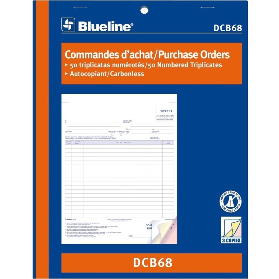 Blueline Purchase Orders Book - DCB68
