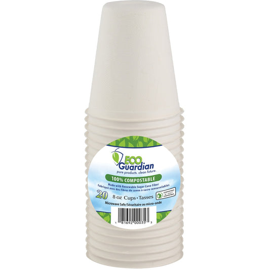 Eco Guardian 8 oz 100% Compostable Drink Cups