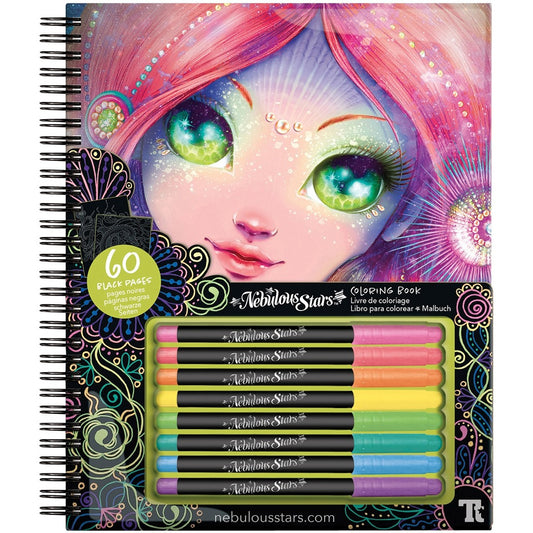 Editions Gladius Black Pages Coloring Book - Nebulous Stars Printed Book