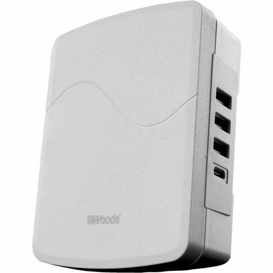 Woods Space Saver 3-Outlet Surge Tap, 1060 Joules, 4 USB