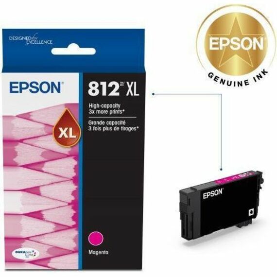 Epson T812 Original High Yield Inkjet Ink Cartridge - Magenta - 1 Each - T812XL320-S