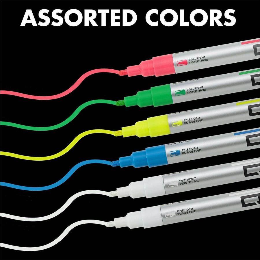 Quartet Glass Board Fine Tip Neon Markers - 79558Q