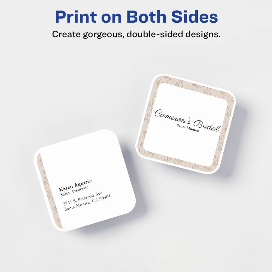 Avery&reg; Clean Edge Square Cards, Rounded Corners, 2.5" x 2.5" (35702) - 35702
