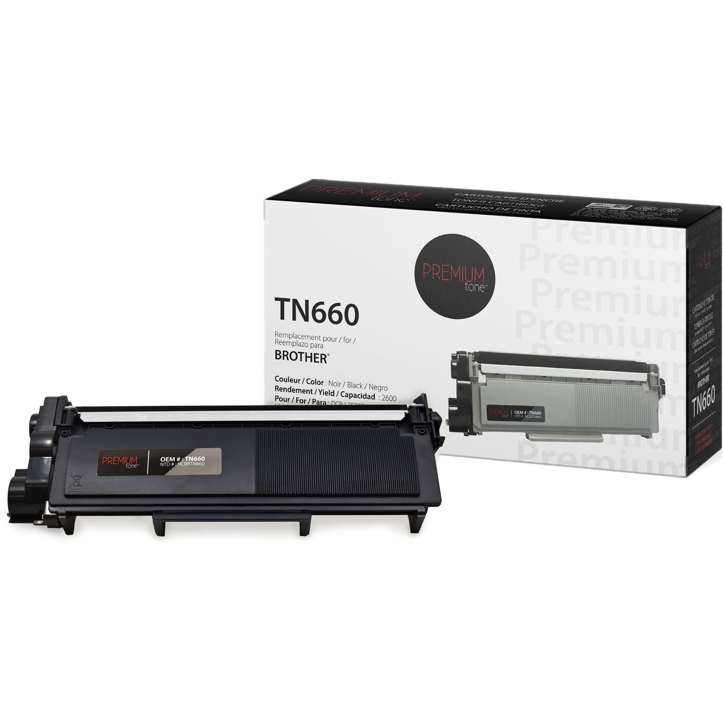Premium Tone Toner Cartridge - Alternative for Brother TN660 - Black