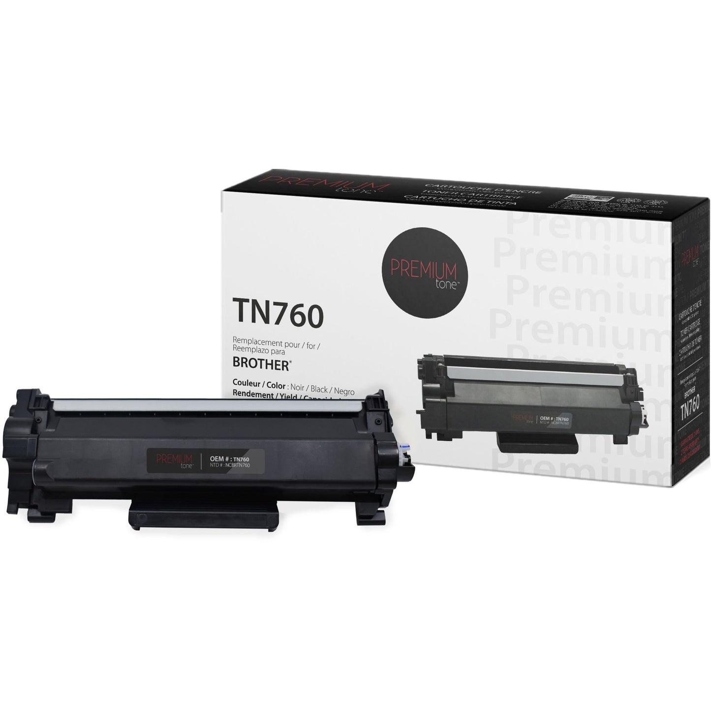 Premium Tone Toner Cartridge - Alternative for Brother TN760 - Black