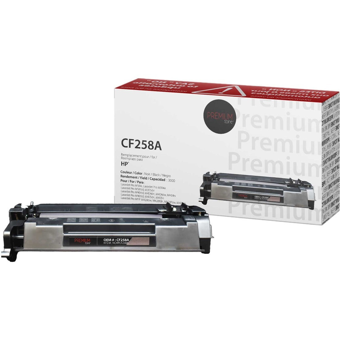 Premium Tone Toner Cartridge - Alternative for Hewlett Packard CF258A / 58A - Black