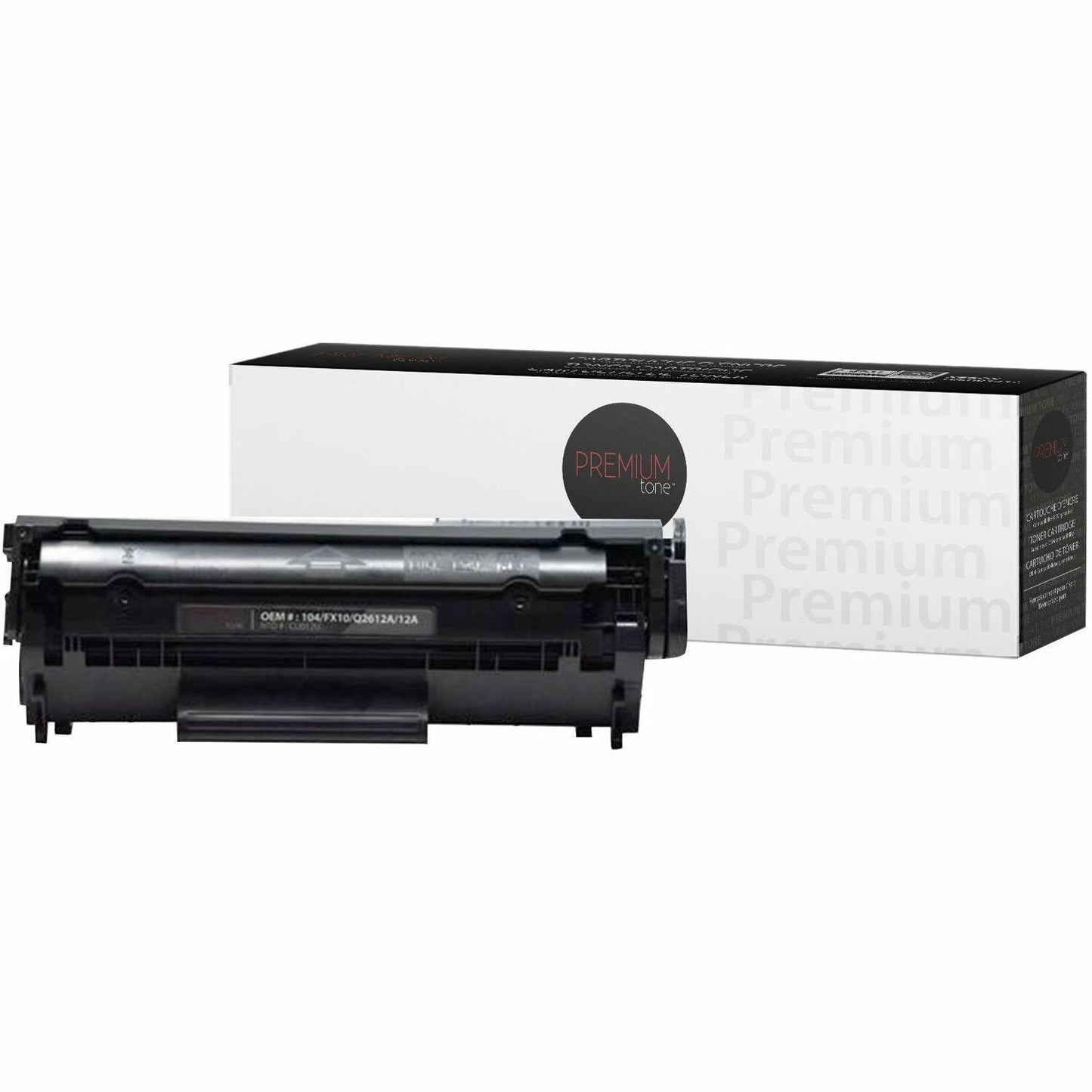 Premium Tone Toner Cartridge - Alternative for Canon 104 / FX10 - Hewlett Packard Q2612A / 12A - Black