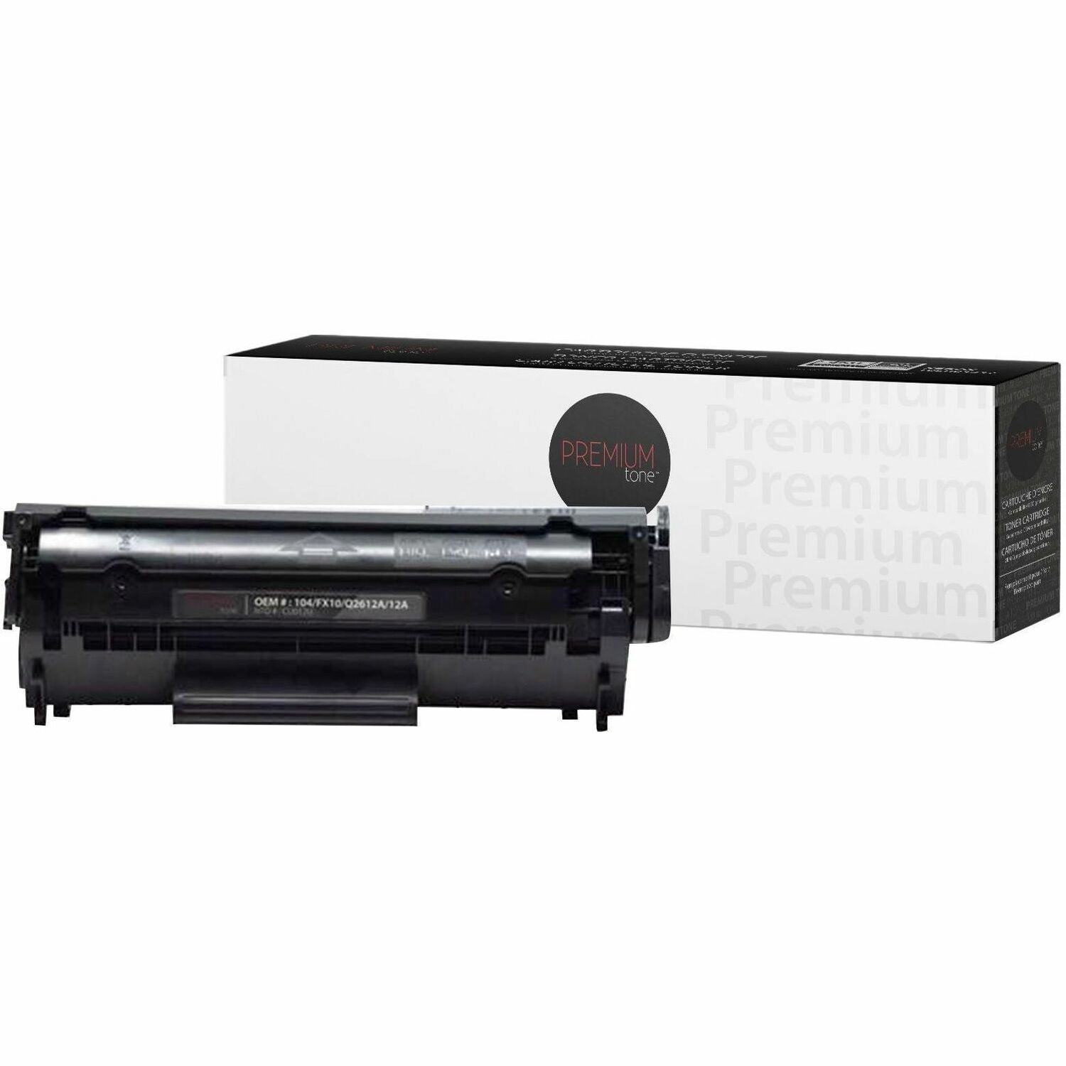 Premium Tone Toner Cartridge - Alternative for Canon 104 / FX10 - Hewlett Packard Q2612A / 12A - Black