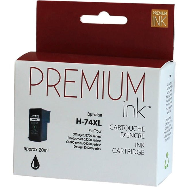 Premium Ink Ink Cartridge - Remanufactured for Hewlett Packard CB336WN / 74XL - Black
