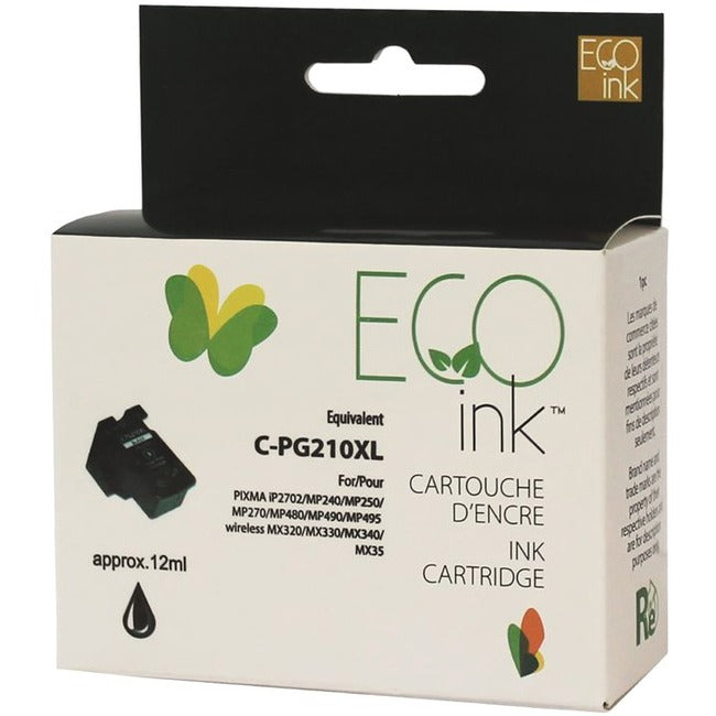 Eco Ink Ink Cartridge - Remanufactured for Canon PG210XL / 2973B001 - Black