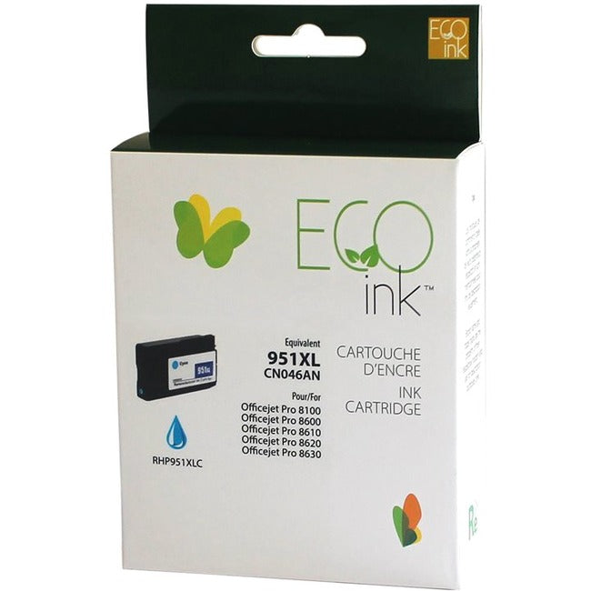 Eco Ink Ink Cartridge - Remanufactured for Hewlett Packard CN046AN / 951XL - Cyan