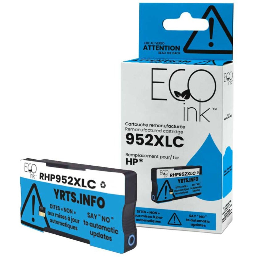 Eco Ink Ink Cartridge - Remanufactured for Hewlett Packard L0S61AN / 952XL - Cyan