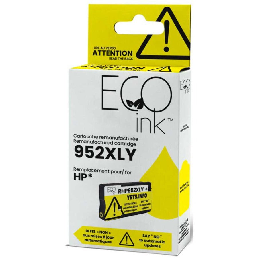 Eco Ink Ink Cartridge - Remanufactured for Hewlett Packard L0S67AN / 952XL - Yellow - RHP952XLY