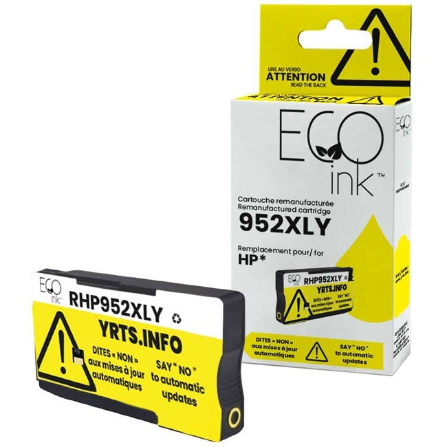 Eco Ink Ink Cartridge - Remanufactured for Hewlett Packard L0S67AN / 952XL - Yellow