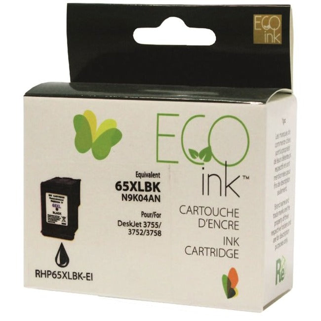 Eco Ink Ink Cartridge - Remanufactured for Hewlett Packard N9K04AN / 65XL - Black
