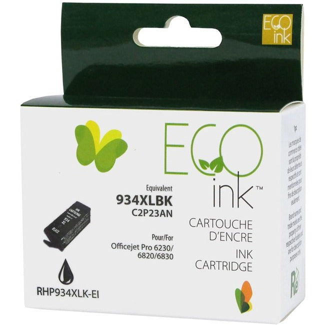 Eco Ink Ink Cartridge - Remanufactured for Hewlett Packard C2P23AN / 934XL - Black