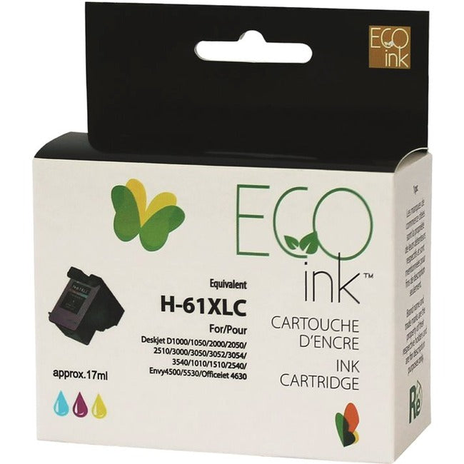 Eco Ink Ink Cartridge - Remanufactured for Hewlett Packard CH564WN / 61XL - Color