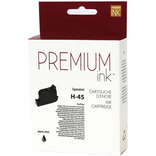 Premium Ink Ink Cartridge - Remanufactured for Hewlett Packard 51645A / 45 - Black