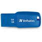 Verbatim 64GB Ergo USB 3.0 Flash Drive - Blue - 70879
