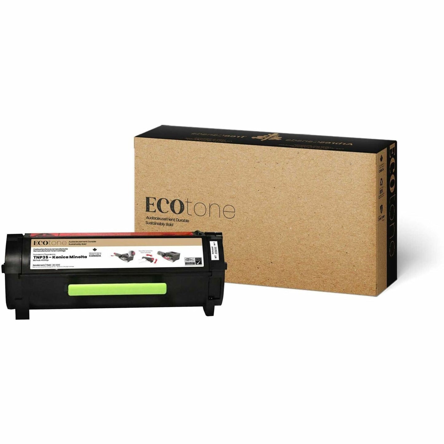 EcoTone Toner Cartridge - Remanufactured for Konica Minolta A63W01F / TNP35 - Black