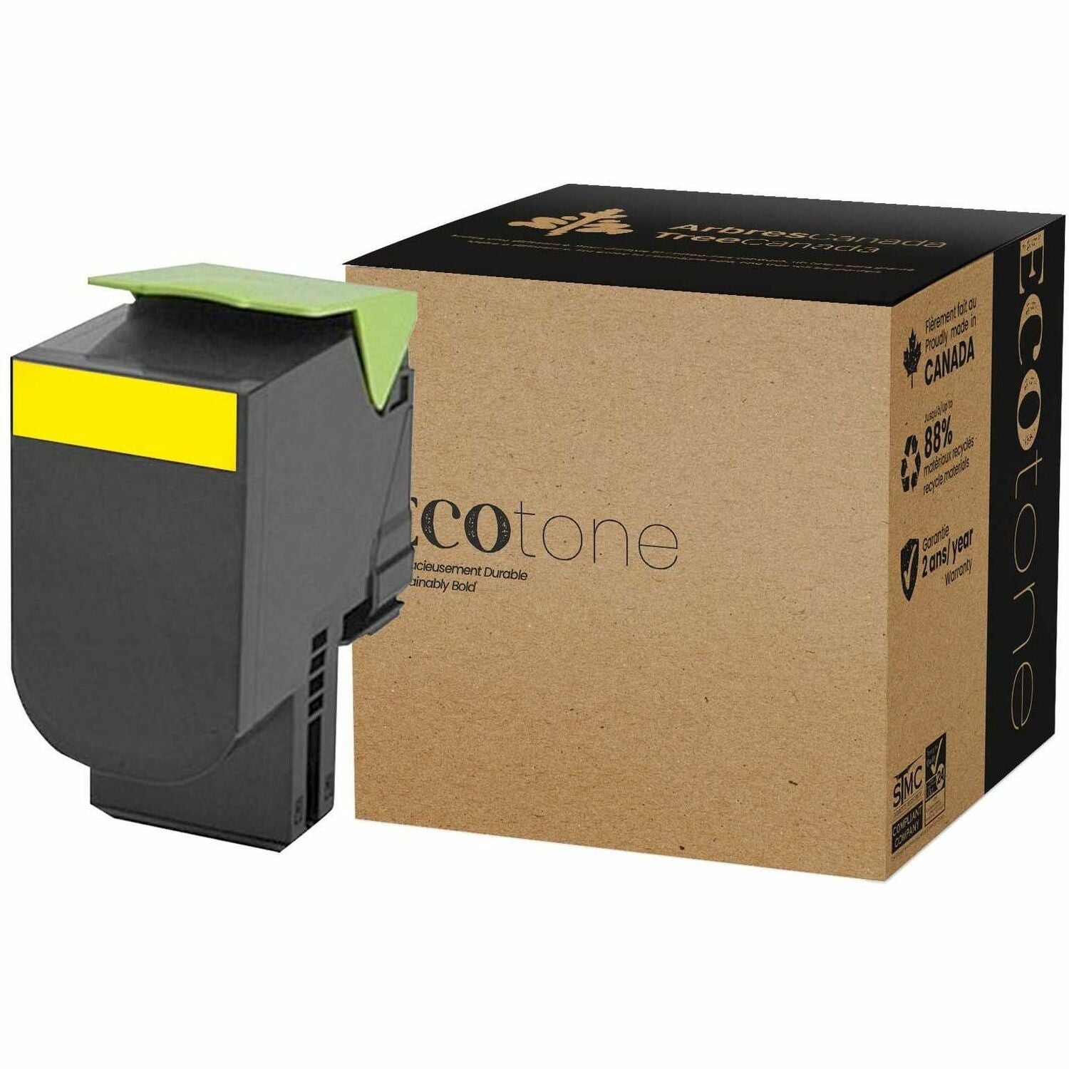 EcoTone Toner Cartridge - Remanufactured for Lexmark 70C1HY0 / 701HY - Yellow