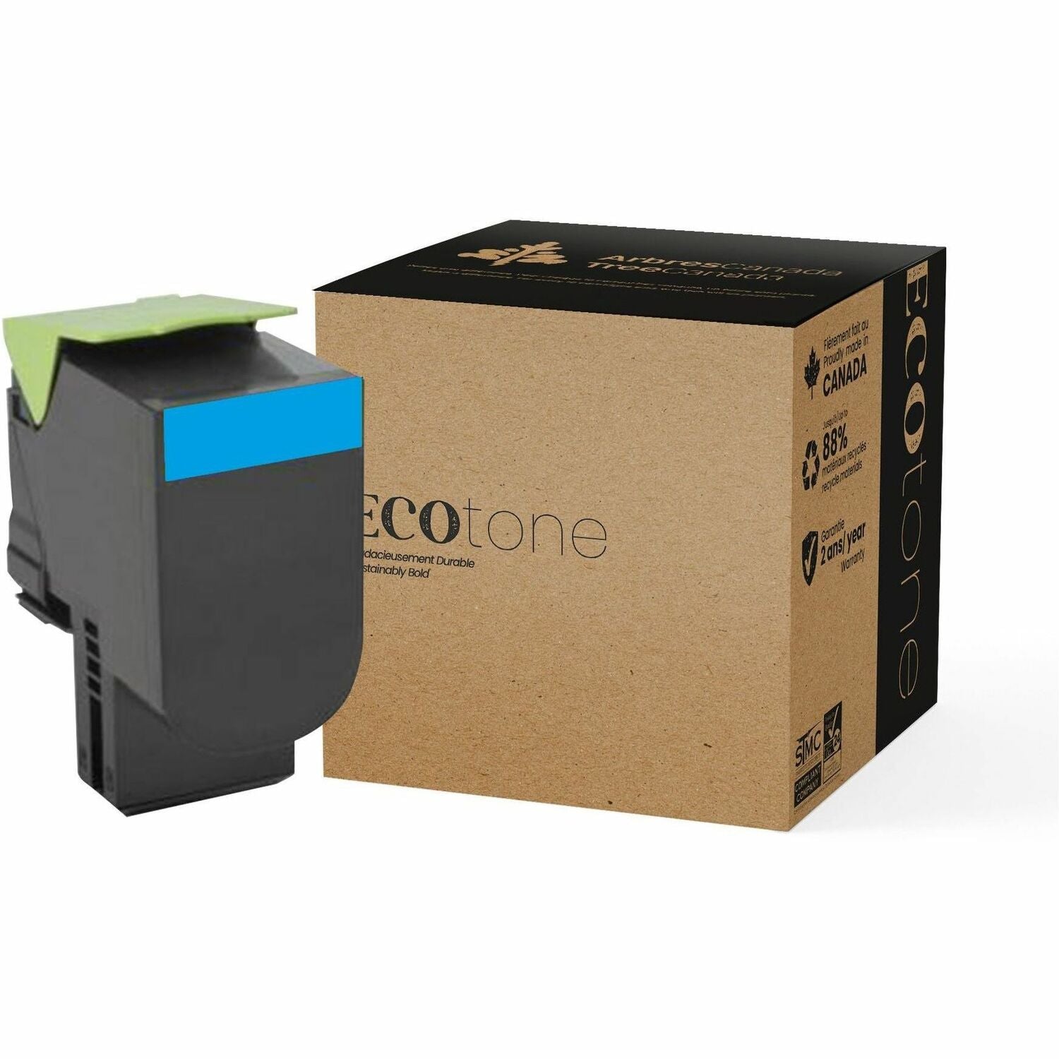 EcoTone Toner Cartridge - Remanufactured for Lexmark 801HC / 80C1HC0 - Cyan