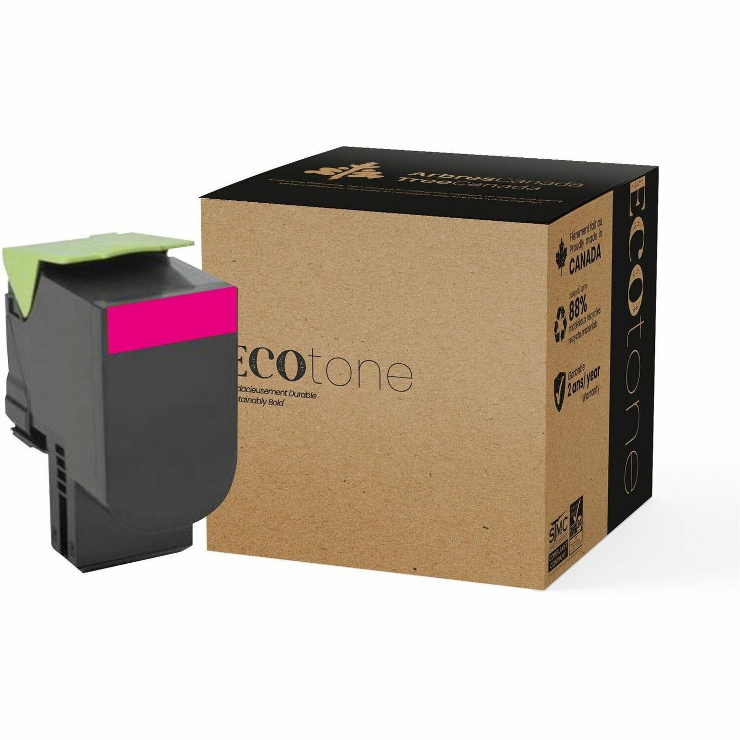 EcoTone Toner Cartridge - Remanufactured for Lexmark 801HM / 80C1HM0 - Magenta