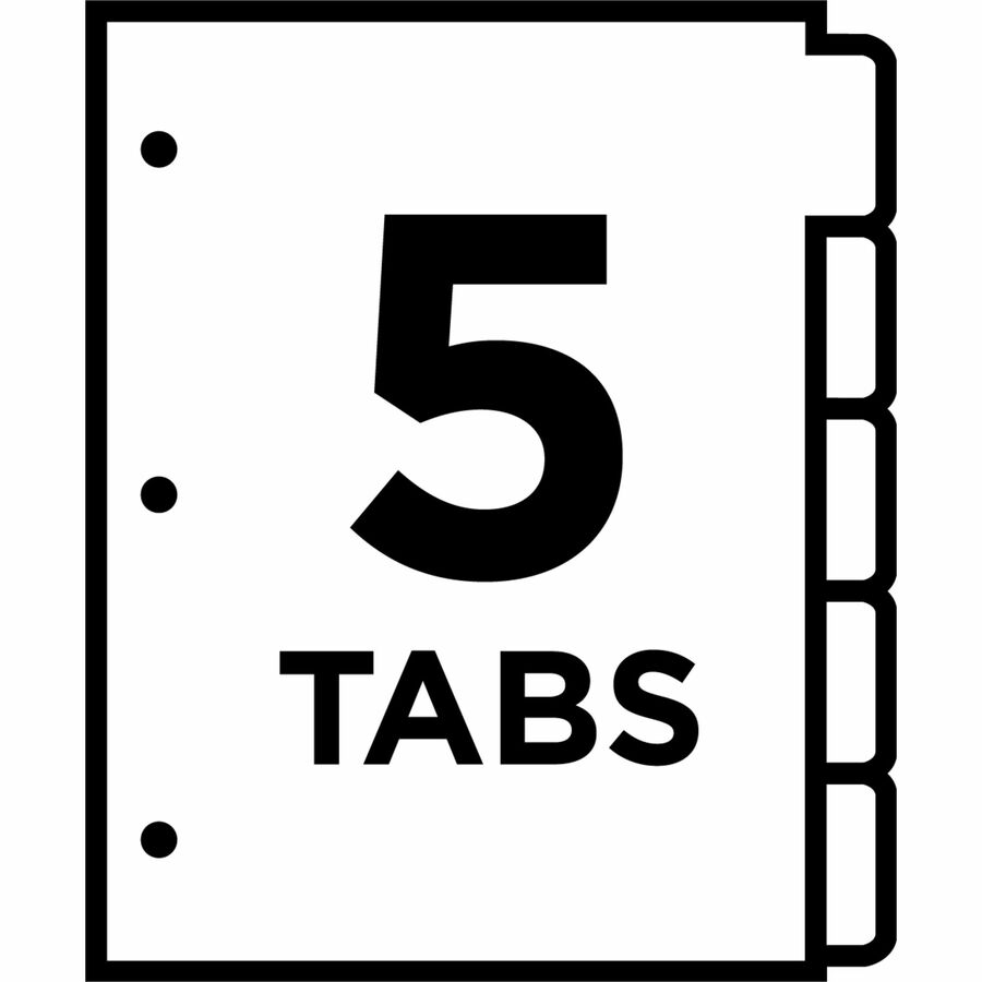 Avery&reg; Big Tab™ Write & Erase Dividers 5 tabs, 1 set - 23180