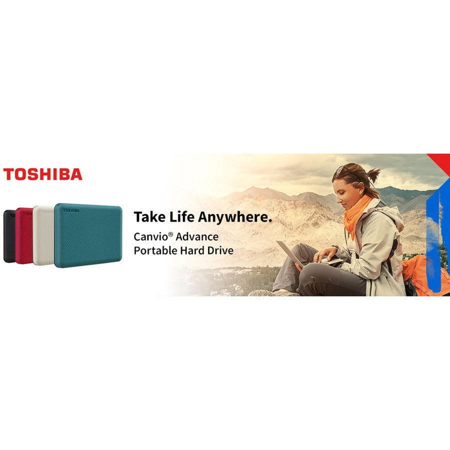 Toshiba Canvio Advance HDTCA20XK3AA 2 TB Portable Hard Drive - External - Black - HDTCA20XK3AA