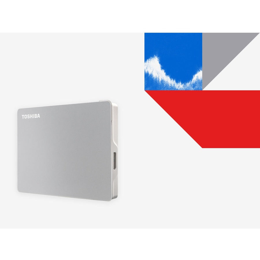 Toshiba Canvio Flex HDTX120XSCAA 2 TB Portable Hard Drive - External - Silver - HDTX120XSCAA