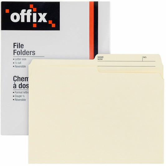 Offix 1/2 Tab Cut Letter Top Tab File Folder