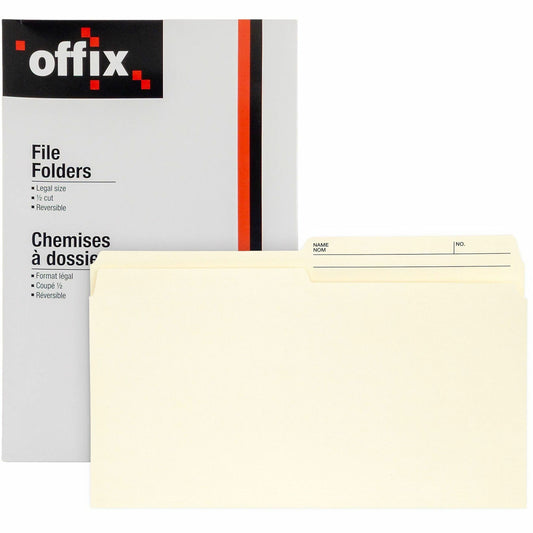 Offix 1/2 Tab Cut Legal Top Tab File Folder