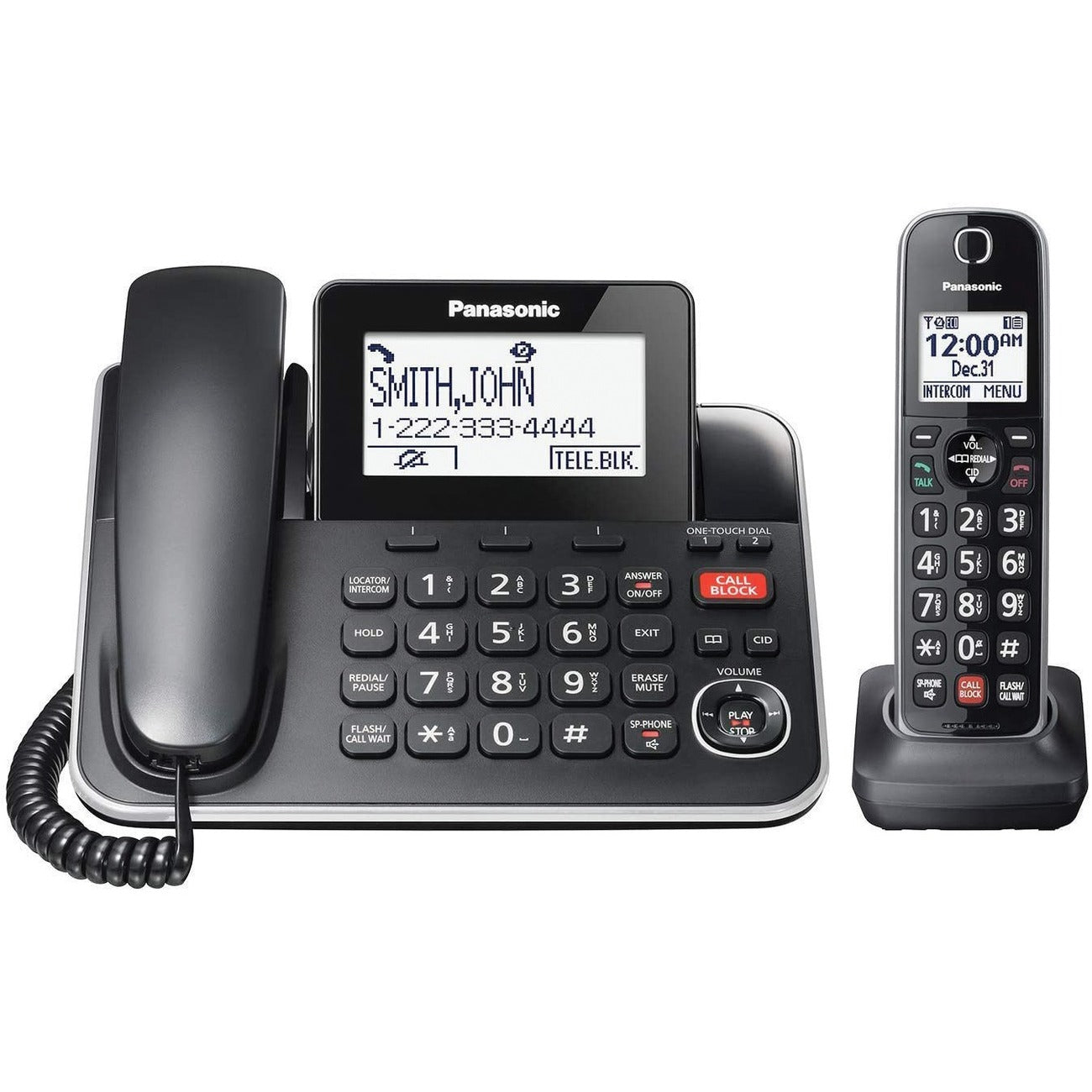 Panasonic KX-TGF870 DECT 6.0 Corded/Cordless Phone - Black – LDFC