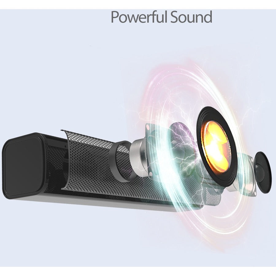 Adesso Xtream S6 2.0 Portable Bluetooth Sound Bar Speaker - 20 W RMS - Black - XTREAM S6
