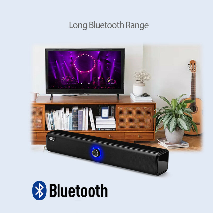 Adesso Xtream S6 2.0 Portable Bluetooth Sound Bar Speaker - 20 W RMS - Black - XTREAM S6
